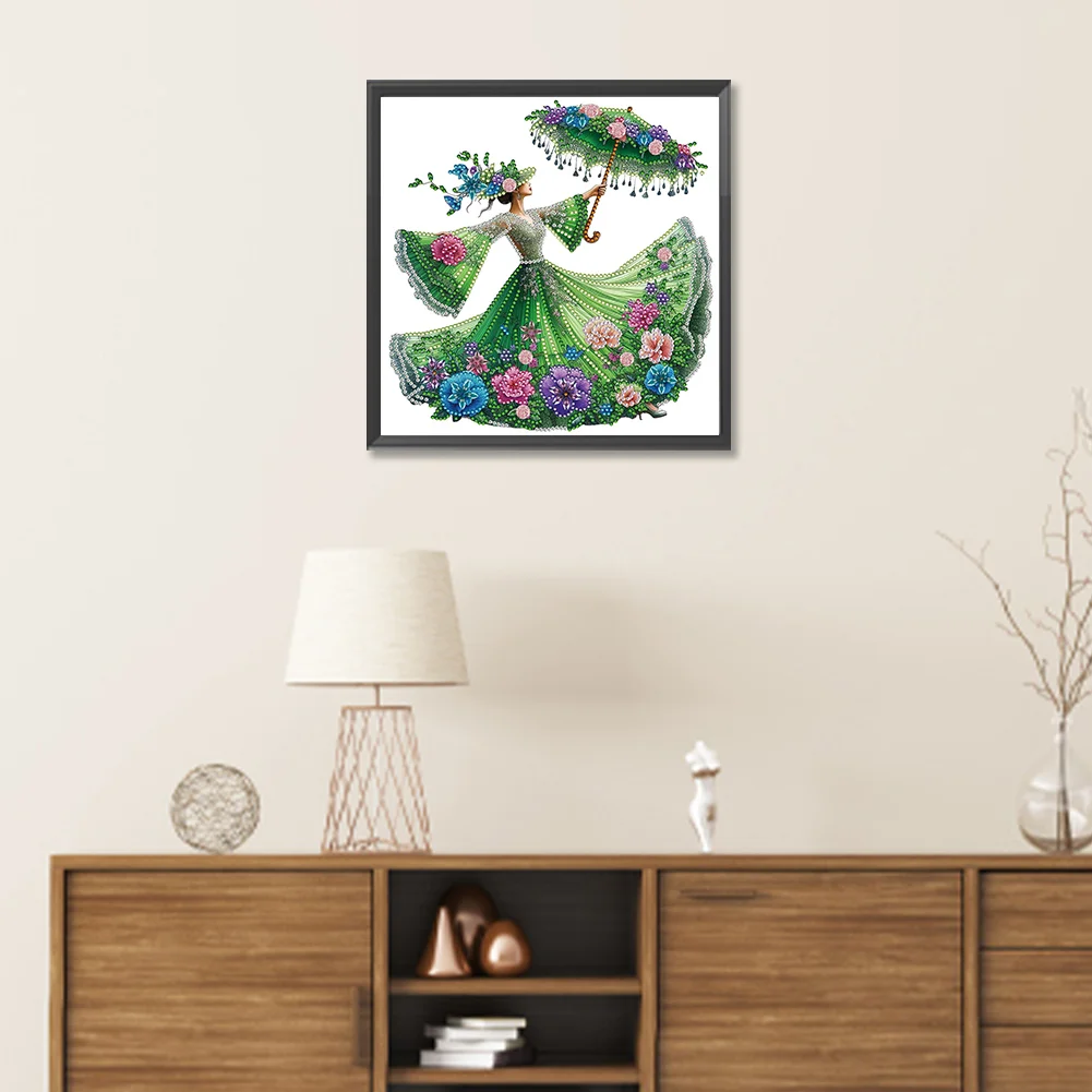 Diamond Painting - Partial Special Shaped Drill - Elegant Lady(Canvas|30*30cm)