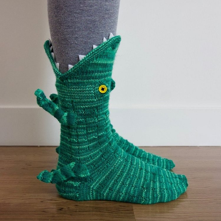 Luckstylish™ Knit Crocodile Socks Creative Gift Idea