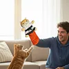 Cat Puppet Wrestler with Protective Sleeve Stuffed Animal Plush Cat Hand Glove Play & Enrichment for Boredom Busting Training and Exercise