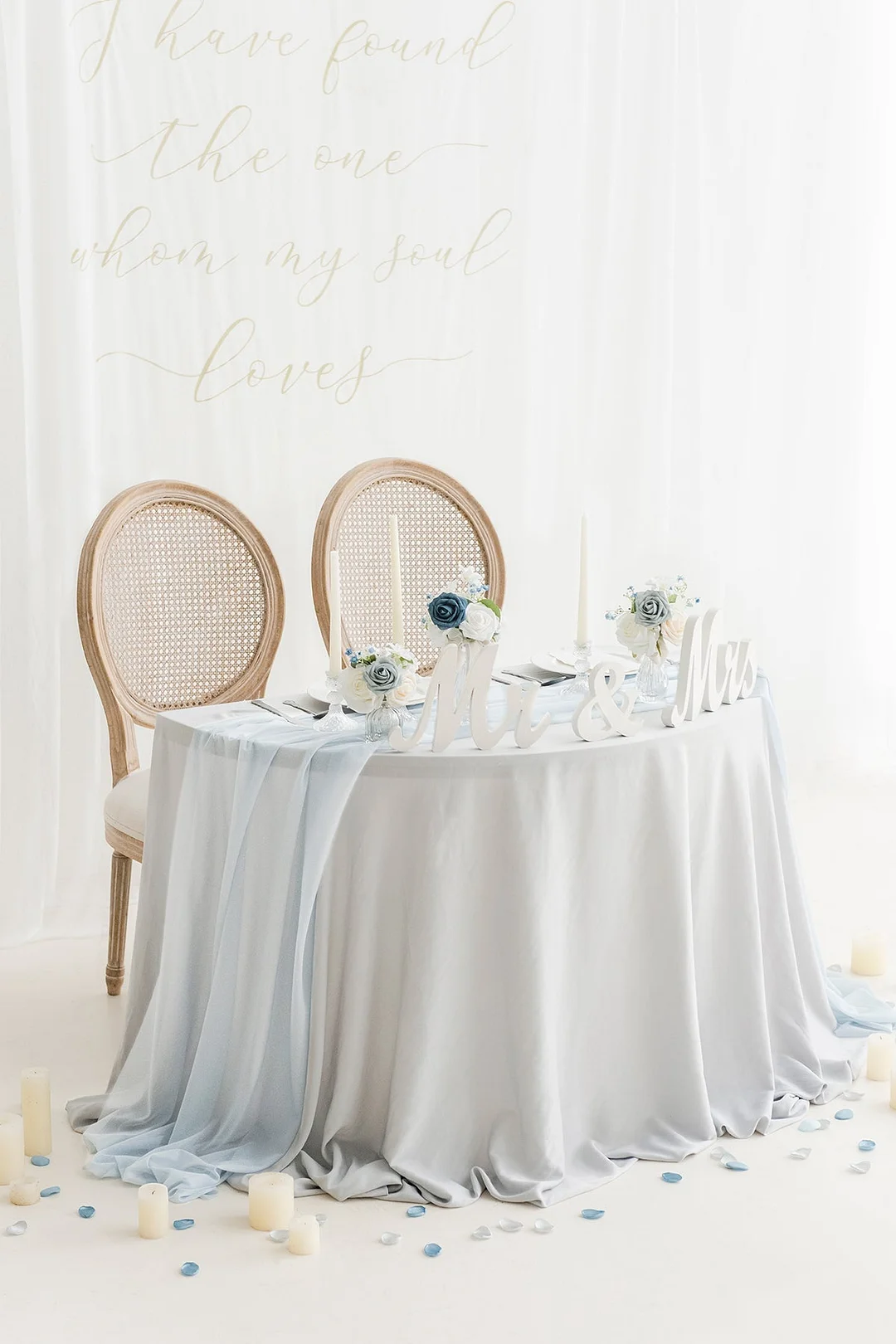 Wreath Hoop Centerpiece Set in Dusty Blue & Navy