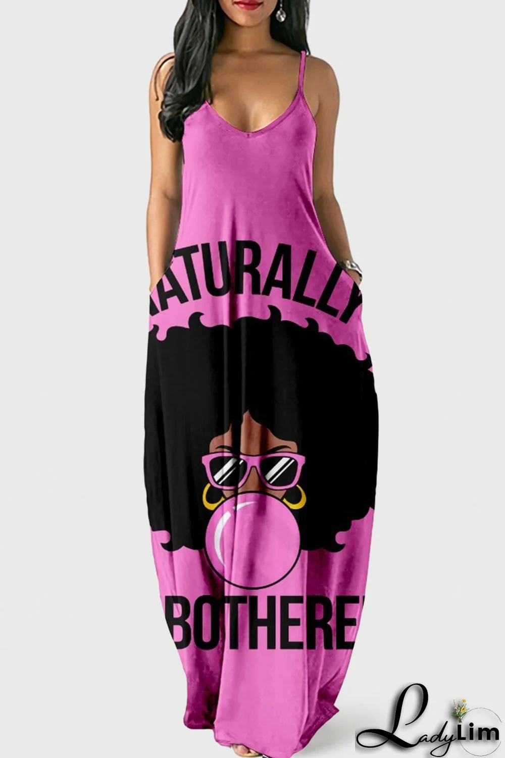 White Blue Fashion Sexy Print Backless Spaghetti Strap Long Dress