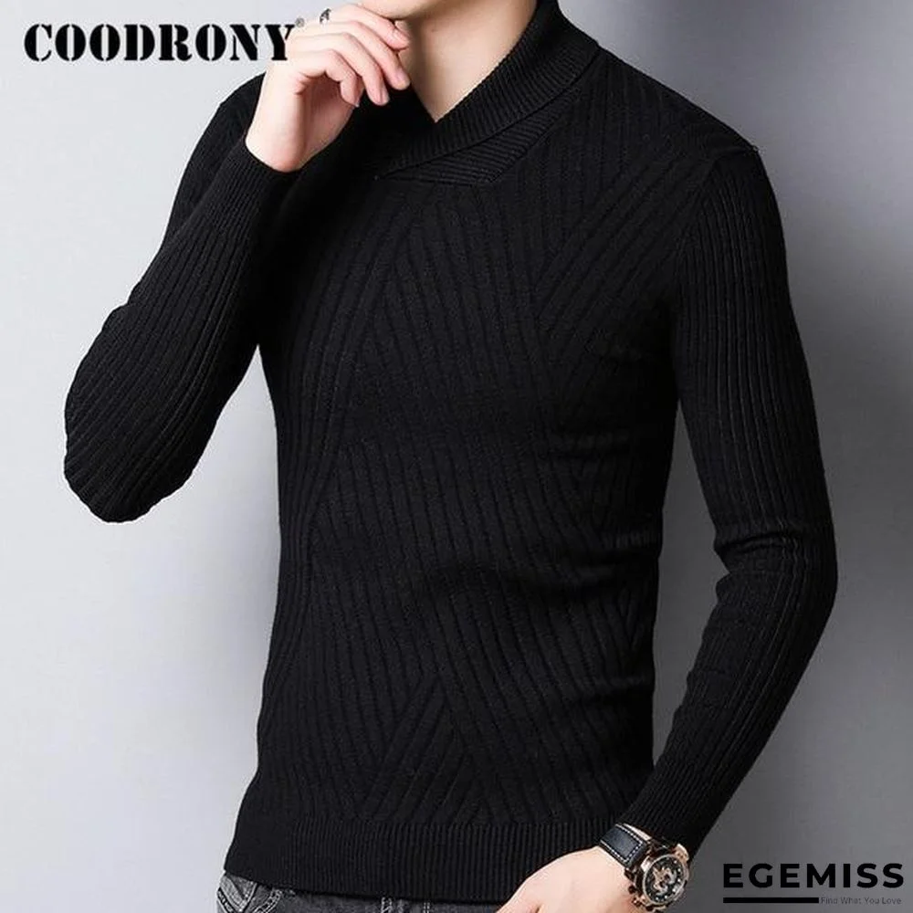 Men Thick Warm Wool Pullover Streetwear Fashion Slim Fit Turtleneck Knitwear Top | EGEMISS