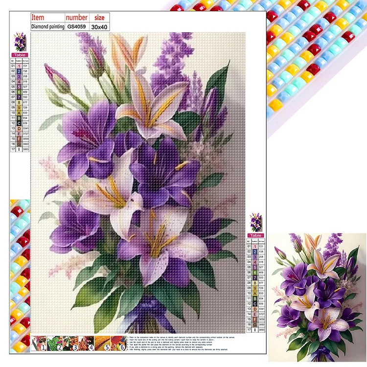 Purple Lily 30*40CM (Canvas) Full Square Drill Diamond Painting gbfke