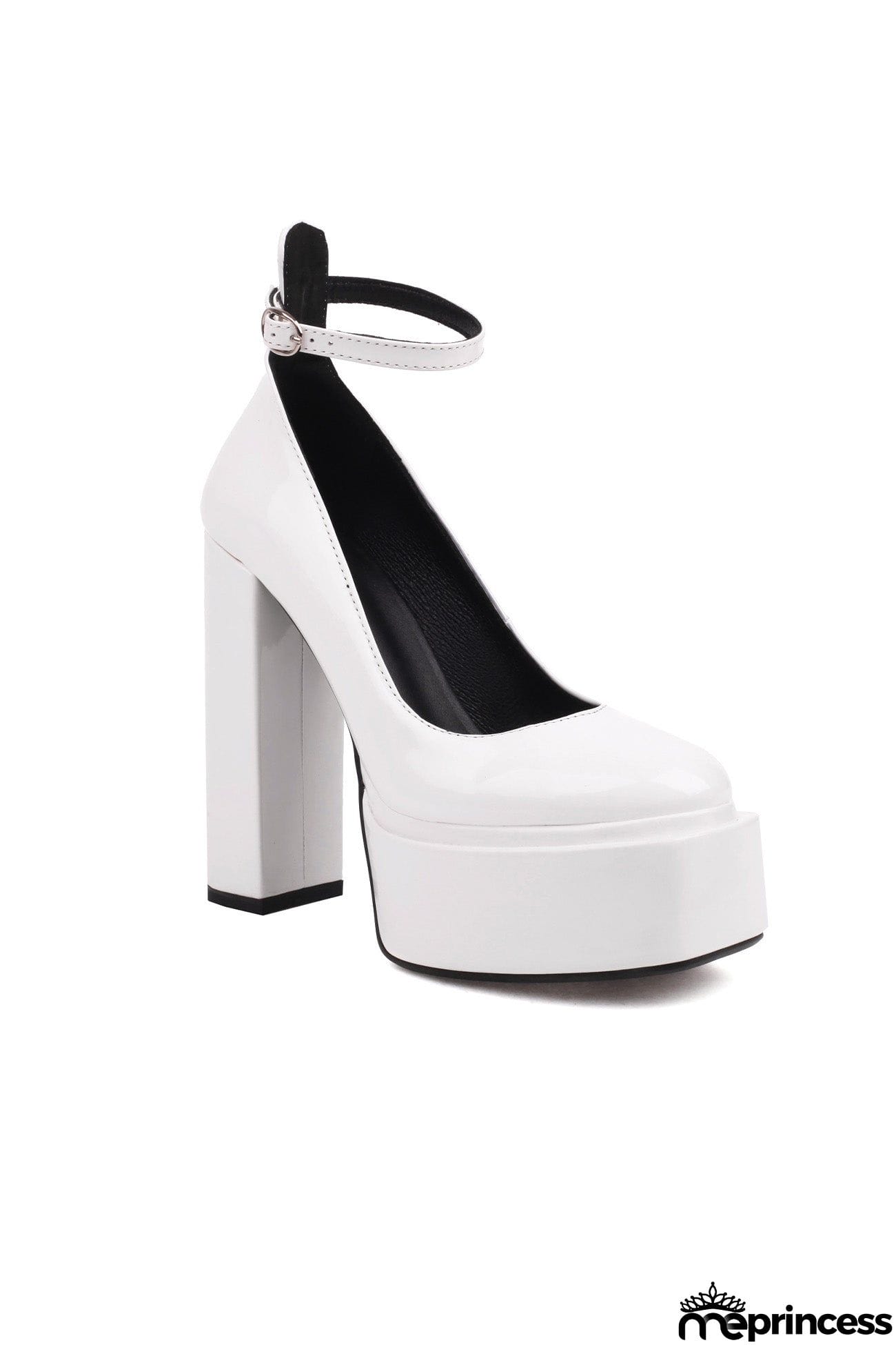 Ankle Strap Platform Chunky Heel Pumps
