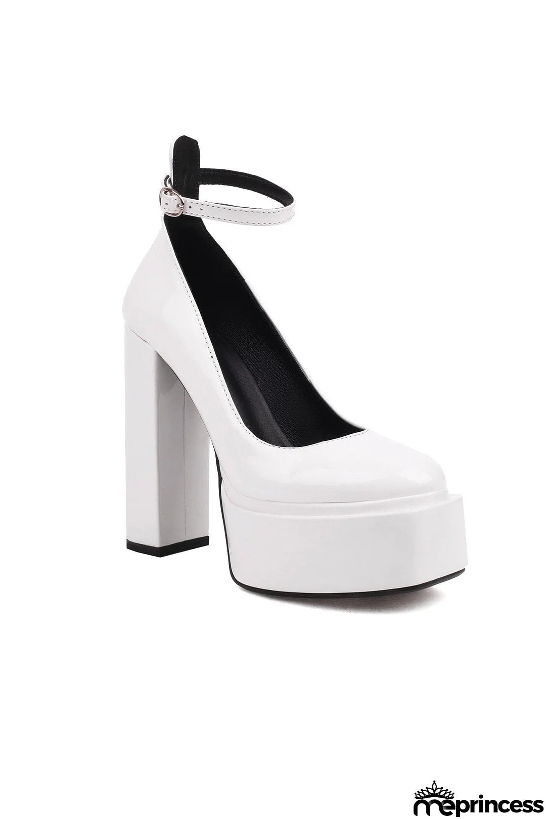 Ankle Strap Platform Chunky Heel Pumps