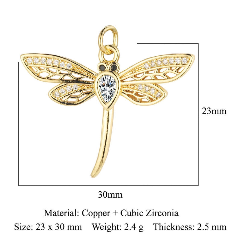 1 Piece Copper Zircon 18K Gold Plated Fox Mermaid