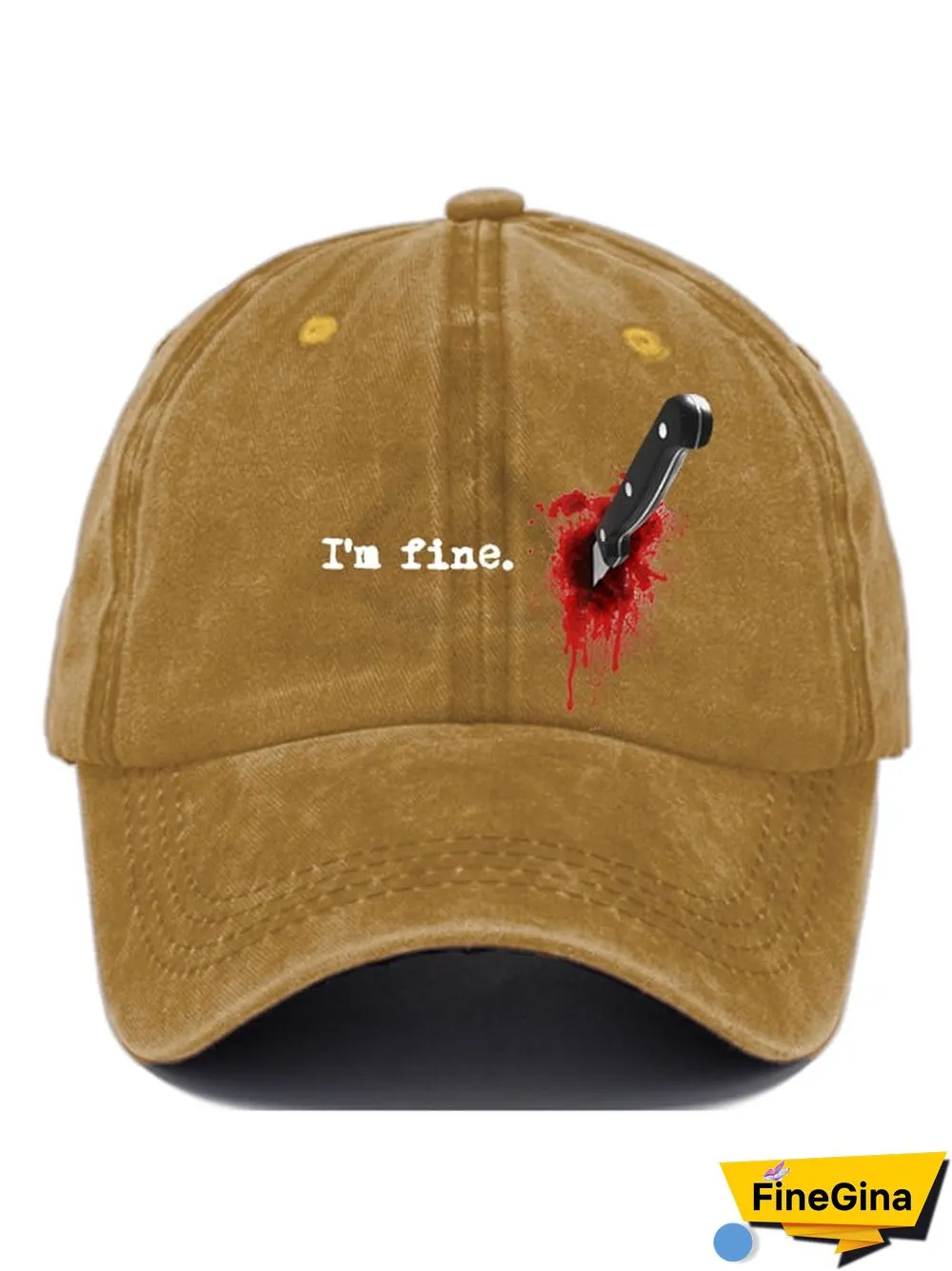 Casual I'm Fine Print Baseball Cap