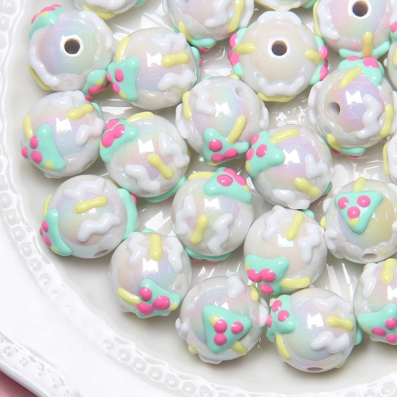 5 Pieces Summer New Heavy Oil Hand-Painted Beads Diy Beaded Diy Mobile Phone Chain Car Hanging Bag Hanging Chain Head Rope Beads