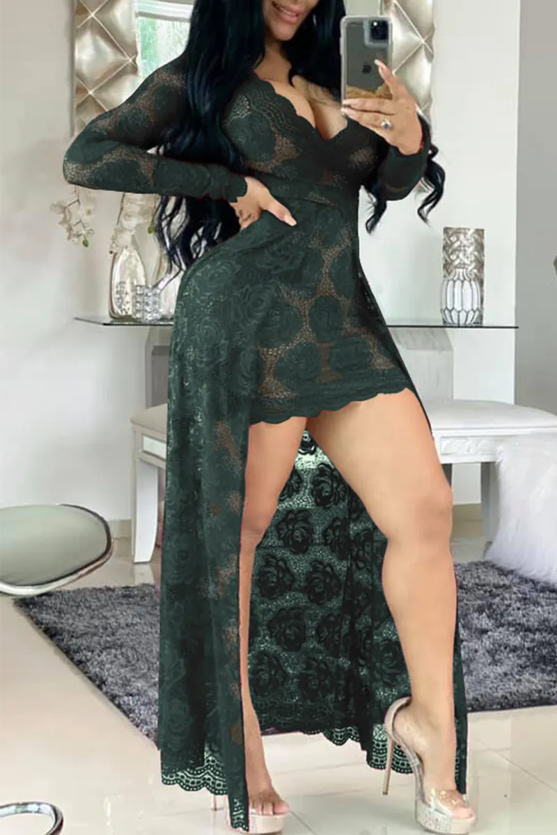 Mesh Strap off the Neck Dress Sexy Backless Irregular Asymmetric Pleated Wooden Ear Dress main image 1
