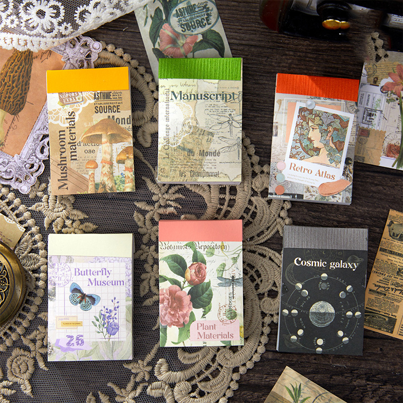 미니 스티커북 - 콰이어트 타임 시리즈 빈티지 식물 꽃 캐릭터