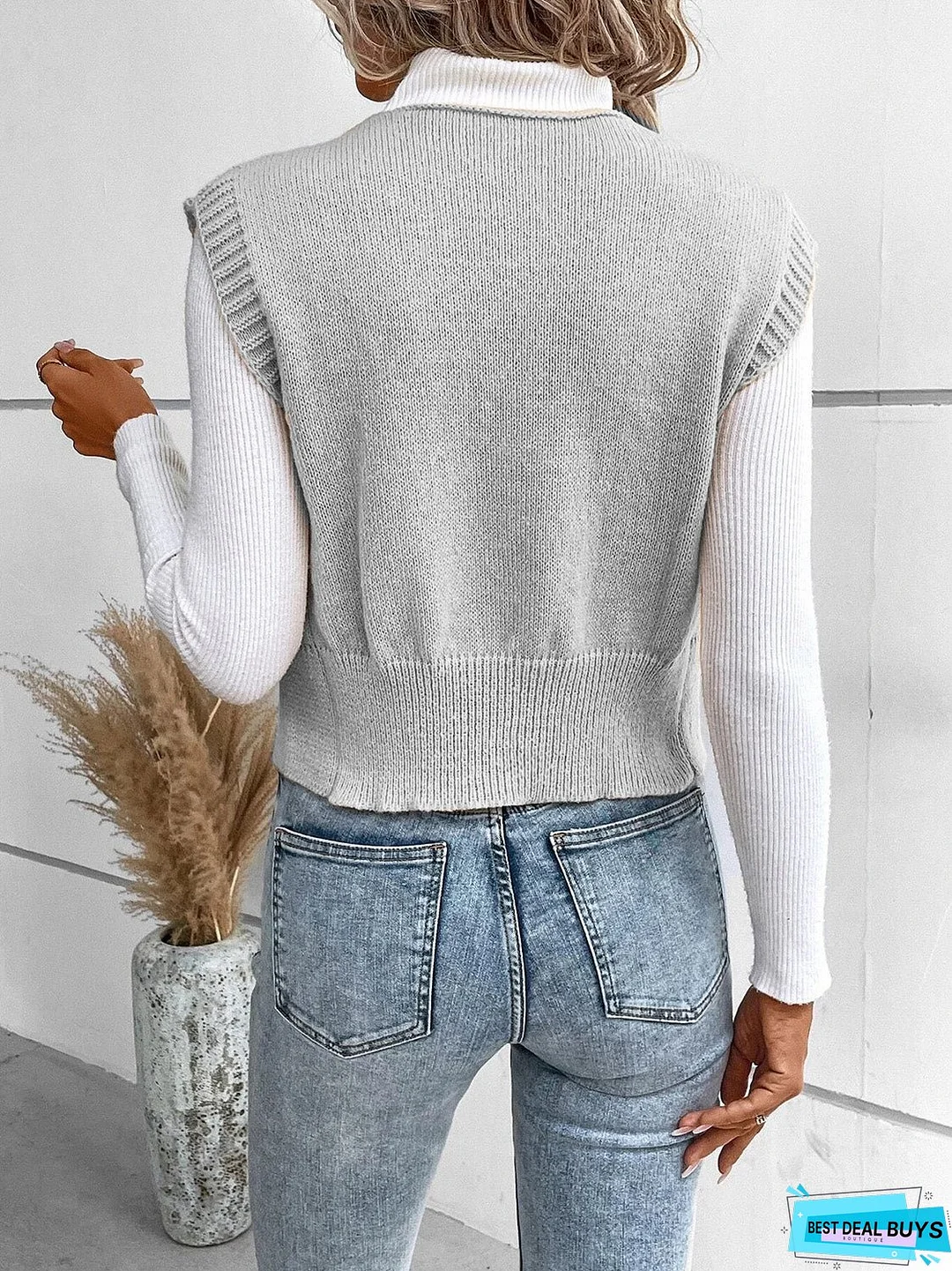 Full Size Button Up V-Neck Sweater Vest