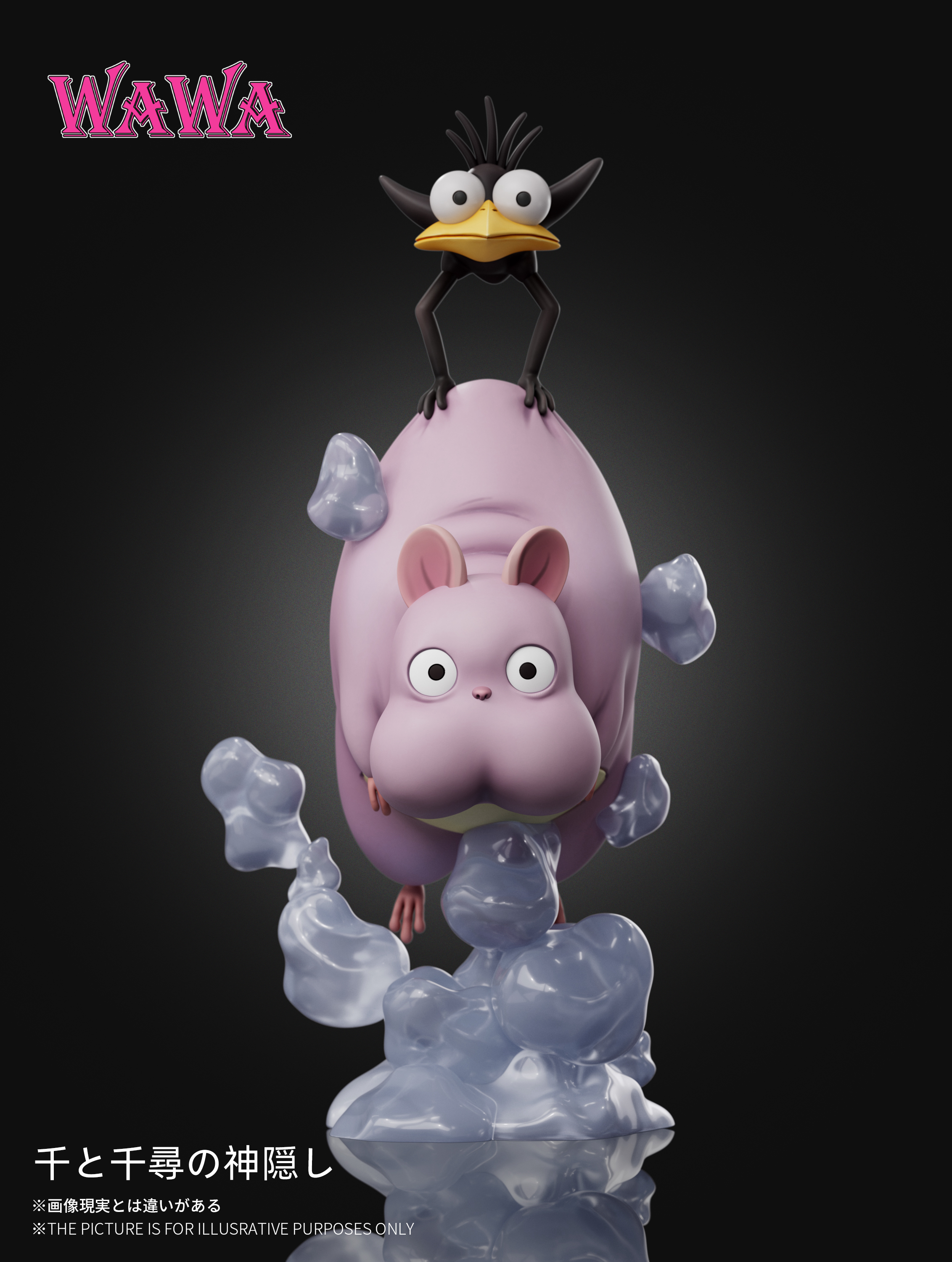 WAWA Studio - Spirited Away Hayao Miyazaki Desk Decoration Series Flying Boh Mini Figurine Statue(GK)-