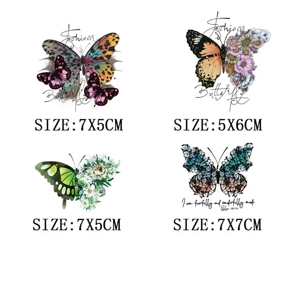Beautiful Butterfly Thermal Sticker On T-shirt DIY Washable Iron On Hoodies Funny Design On Clothes Patches Appliqued Decoration