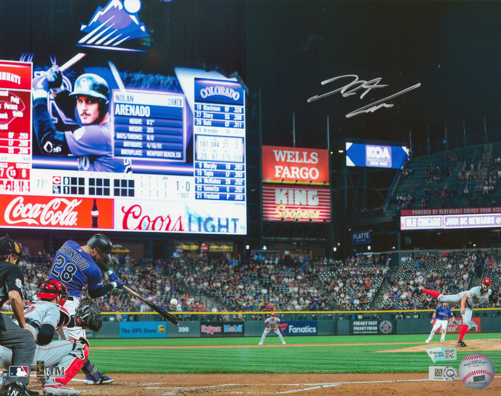 Rockies Nolan Arenado Authentic Signed 11x14 Photo Poster painting Autographed Fanatics COA