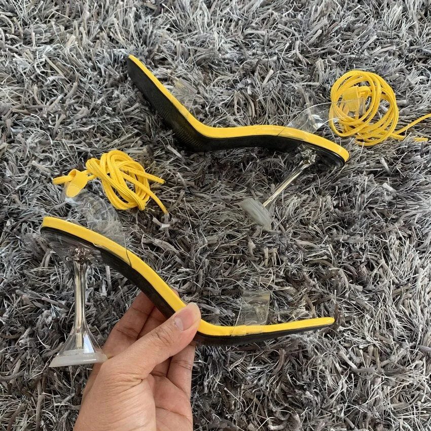 Summer Fashion New Cross Strap Women High Heel Sandals Ankle Lacing Light Slingback Sandals for Womens Open Toe Dress Shoes