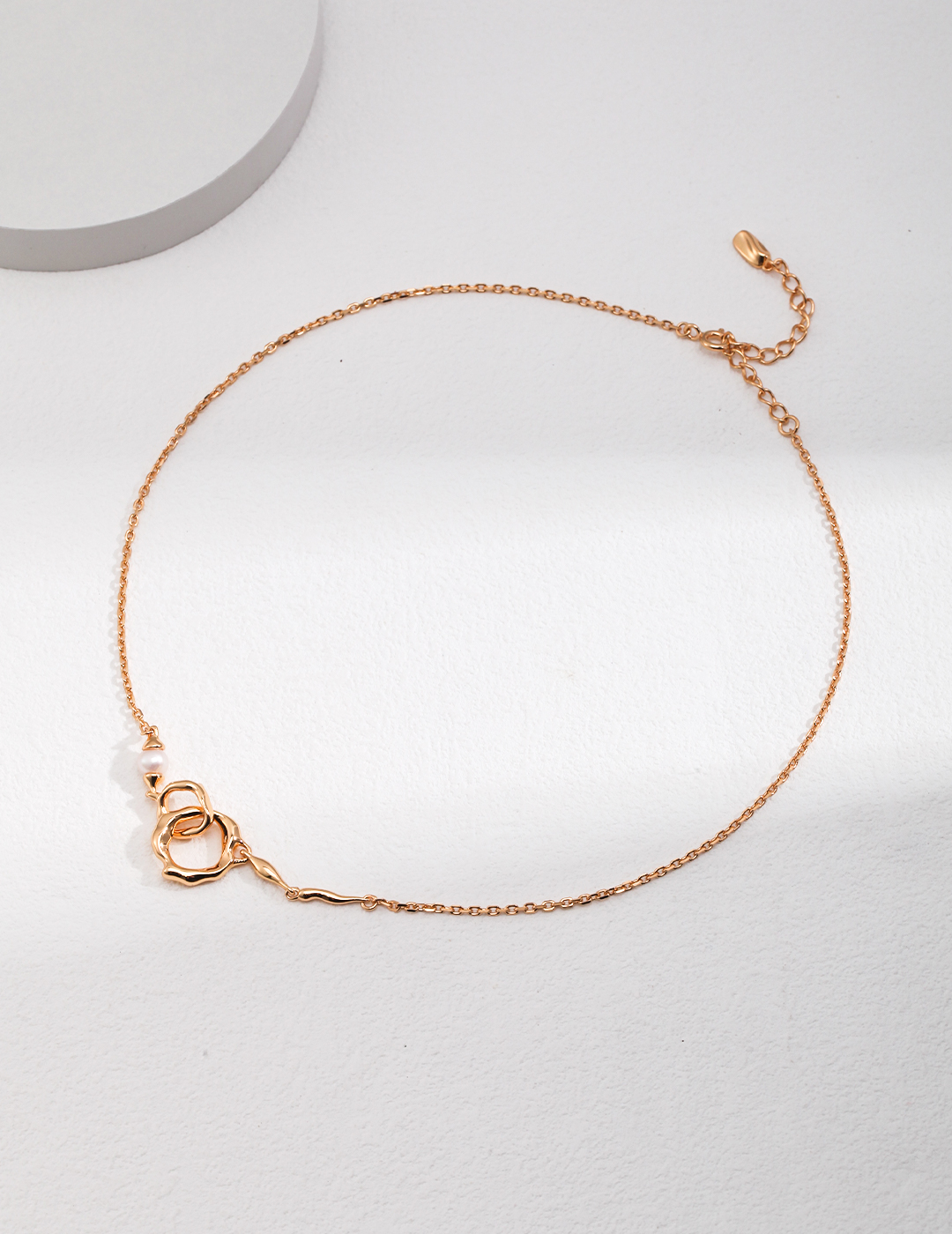 Dual-Ring Pearl Necklace