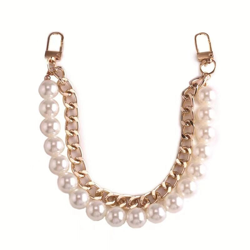 Imitation Pearl Alloy Solid Color Bag Chain