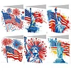 (US Only)6PCS DIY Independence Day Diamond Art Greeting Cards for Independence Day