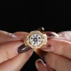 14K Yellow Gold 3ct Old European Cut Lab Diamond Millegrain Bezel Vintage Engraved Ring - Art Deco Style