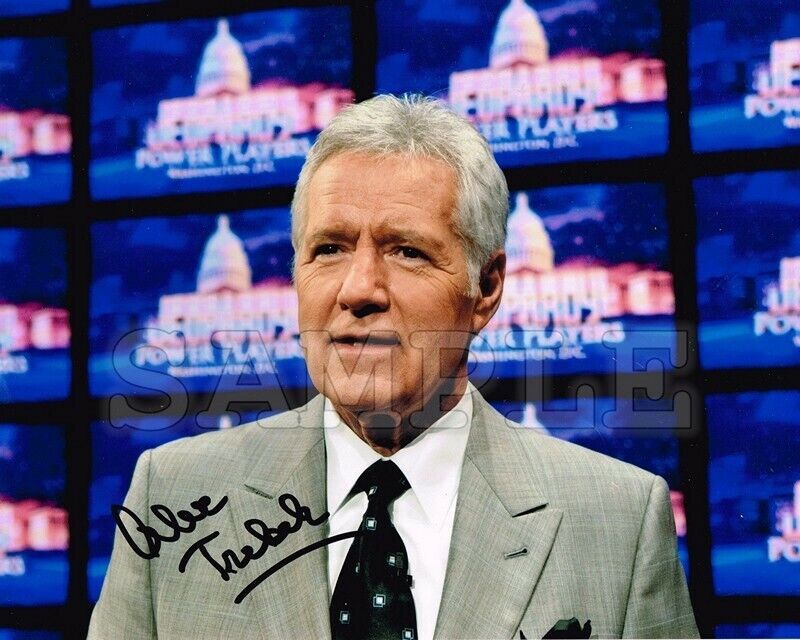 Alex Trebek Signed 8x10 Photo Poster painting RP -  Shipping!! Jeopardy