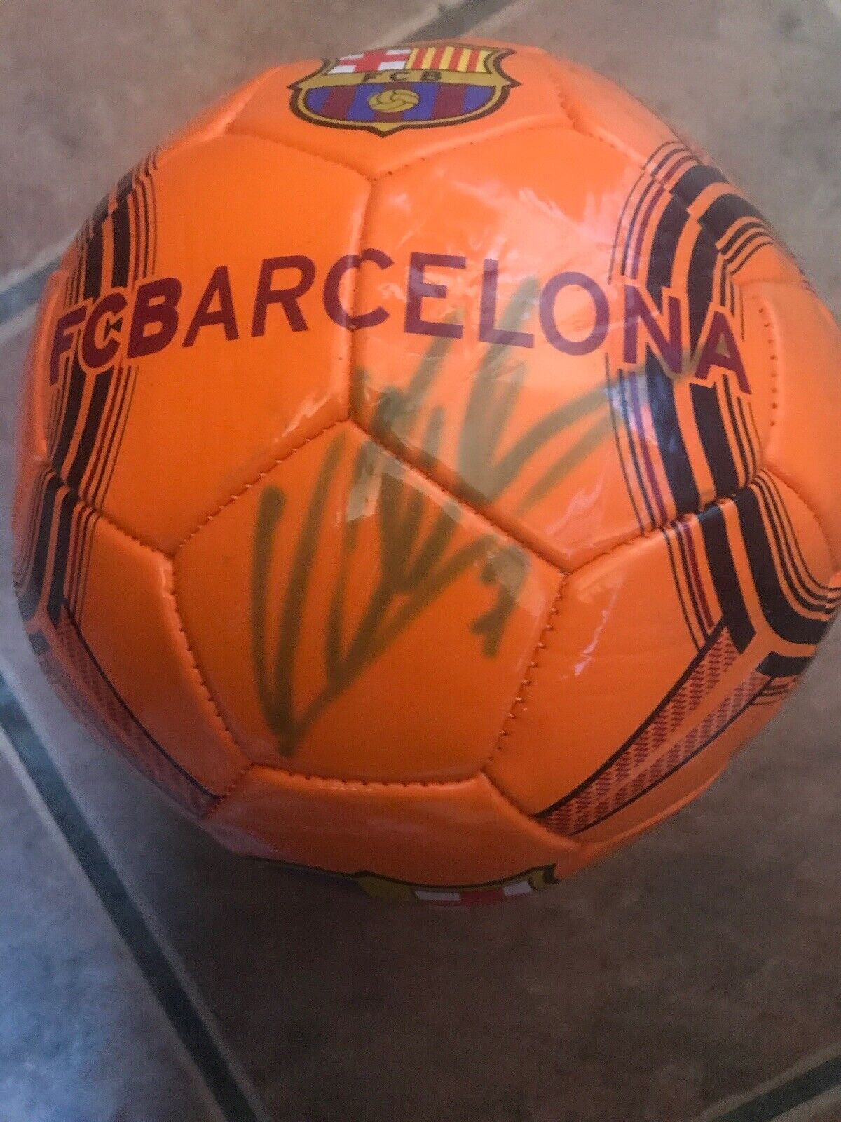 David Villa Signed Autographed Barcelona Soccer Ball Futbol Jsa STICKER ONLY