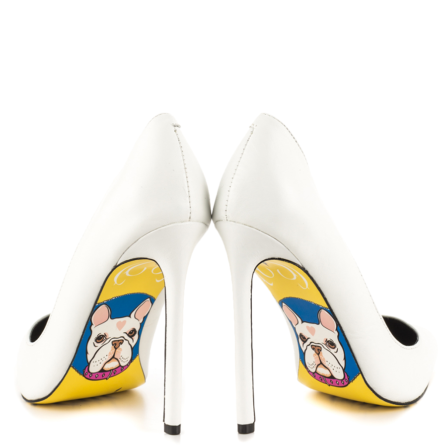 GOOSHOE White Floral Stiletto Heel Pumps