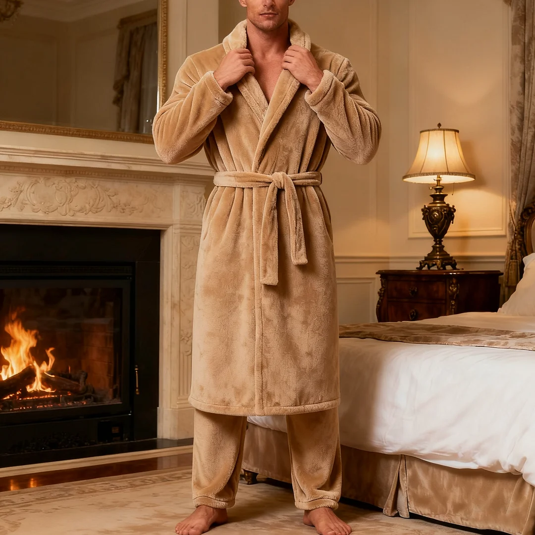 Men's Autumn/Winter Warm Christmas Daily Pajama Set-inspireuse