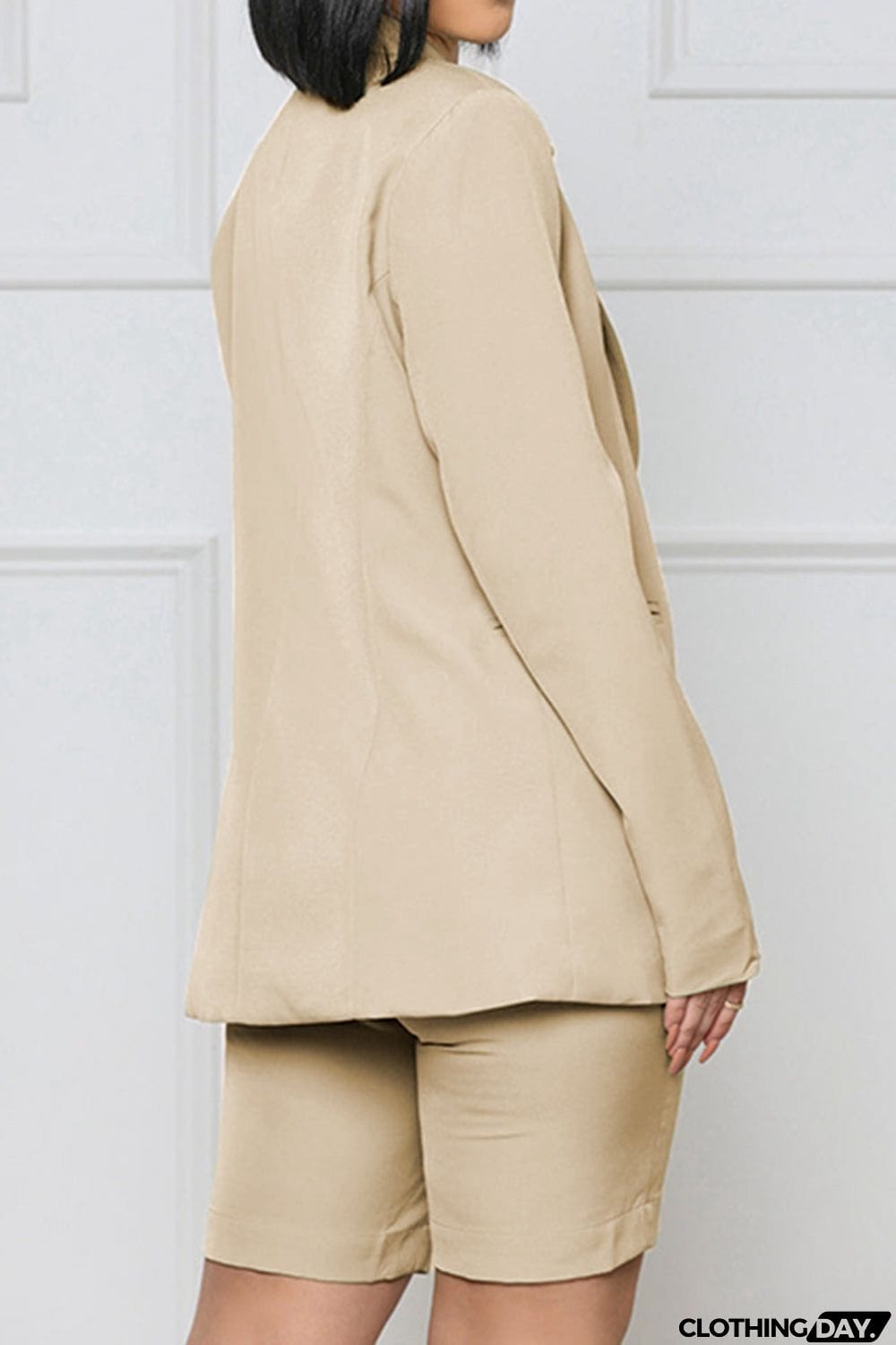 Long Sleeve Blazer and Shorts Set