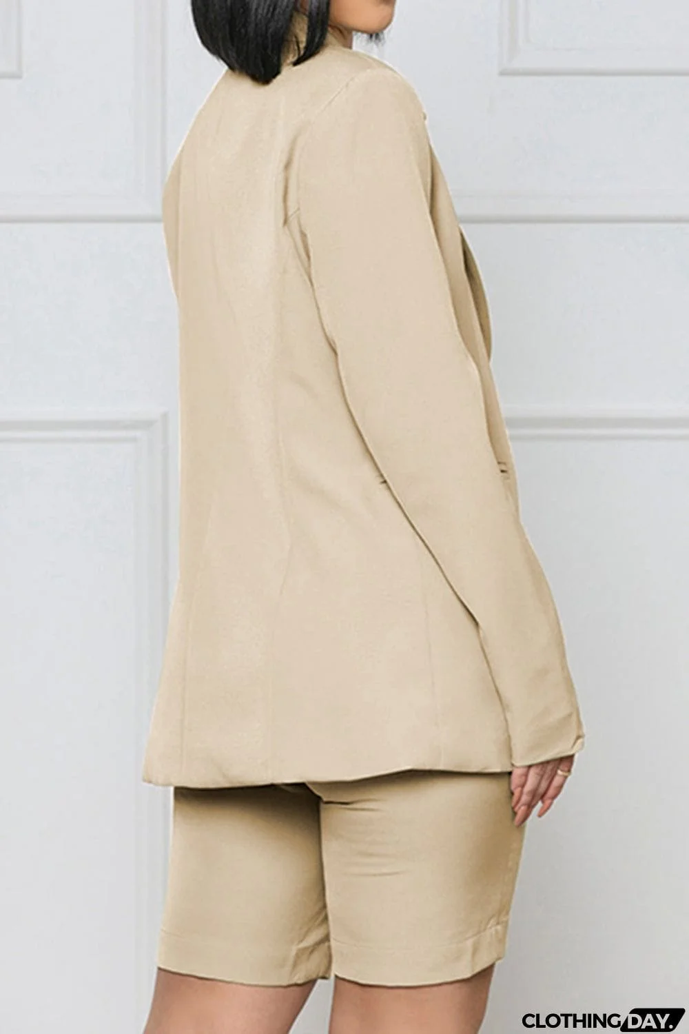 Long Sleeve Blazer and Shorts Set