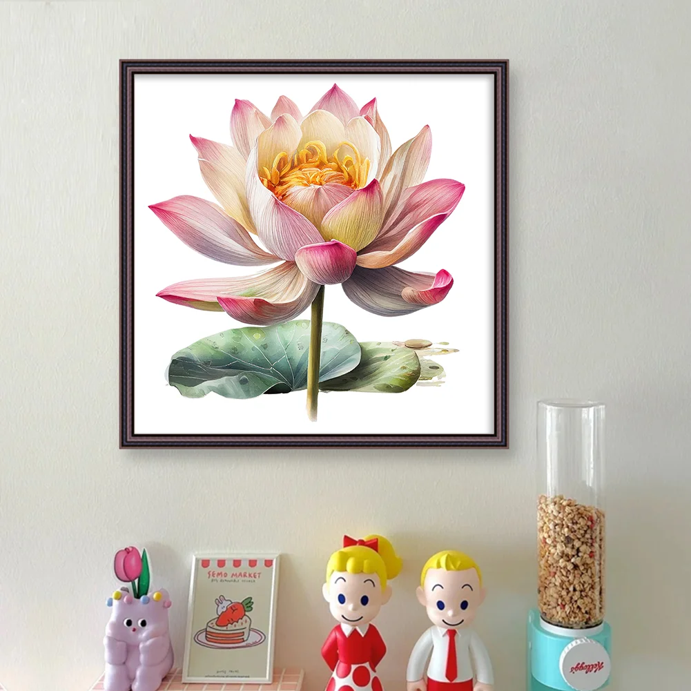 DIY Stamped Cross Stitch 11CT Full Embroidery 40*40cm - Lotus