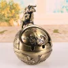 Retro Windproof Ashtray Hand-Carved Creative Personality Bronze Metal Windproof Ashtray