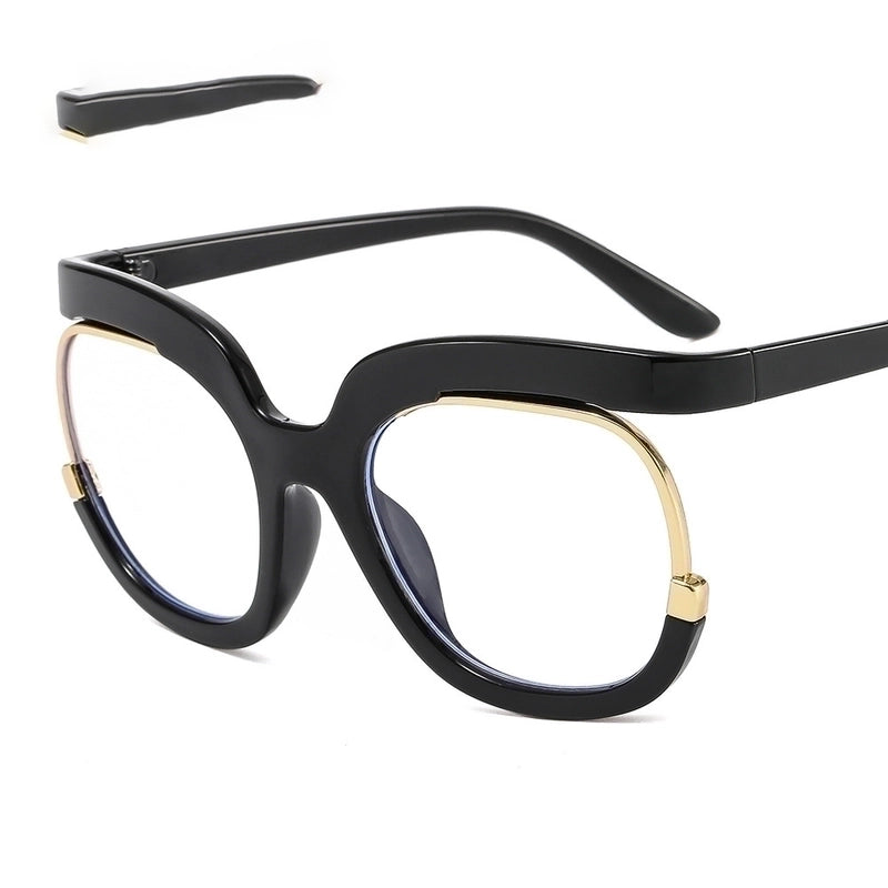 Fashion Solid Color Oval Frame Half Frame Optical Glasses