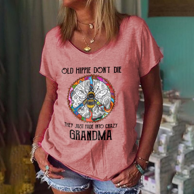 Bee Peace Old Hippie Don't Die Graphic Tees
