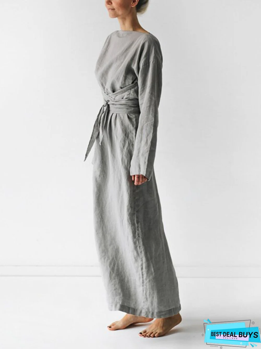 Women's Cotton Linen Loose Bandage Skirt