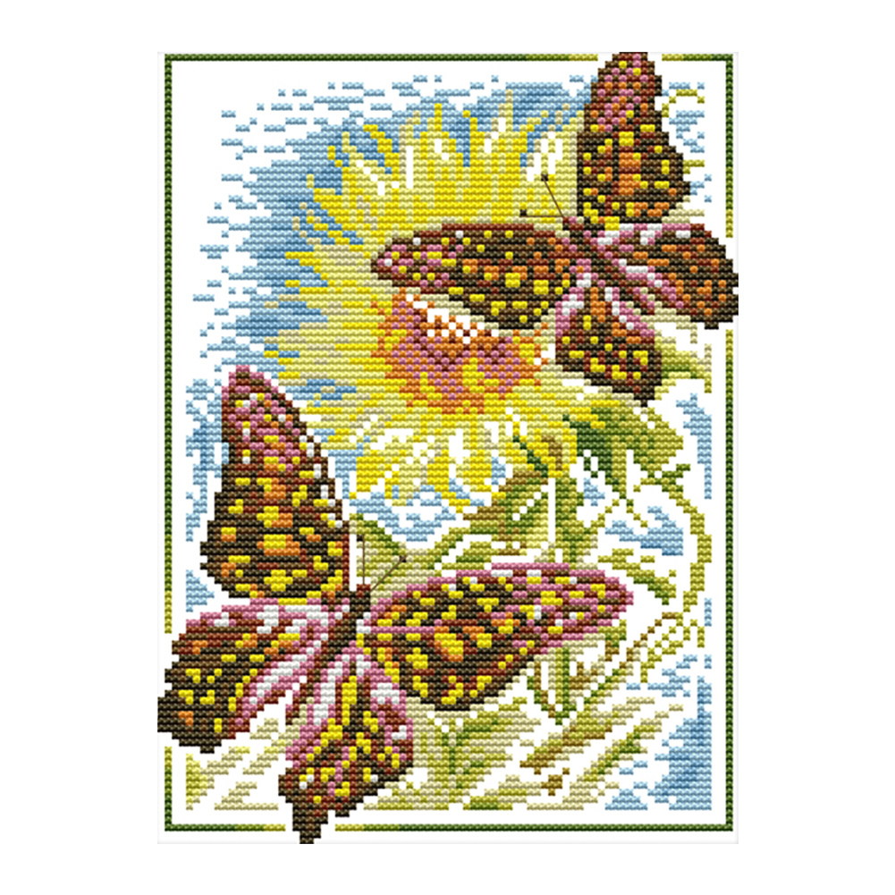 

Butterfly - 14CT Stamped Cross Stitch - 20*28CM, 501 Original
