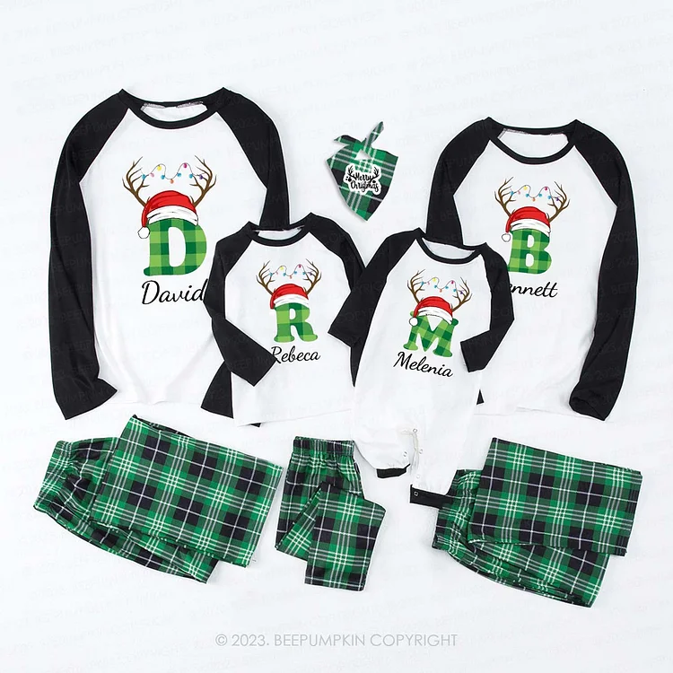 Personalized Monogrammed Christmas Family Matching Pajamas Beepumpkin