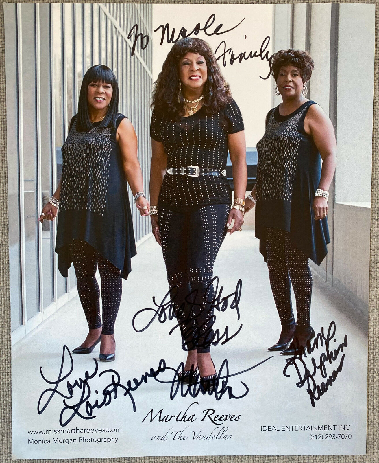 Martha Reeves, Lois Reeves, Delphine Reeves Signed IP 8x10 Color Photo Poster painting AUTHENTIC