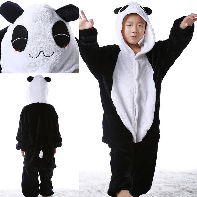 Kids Onesies Panda Animal Kigurumi Pajamas Costume Hoodie-Pajamasbuy