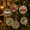 6pcs/set DIY Diamond Special Shape Pearl Art Hanging Wooden Christmas Tree Ornament Kit