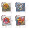 4pcs 5Diamond Painting -DIY Round Drill Flowers in The Wall