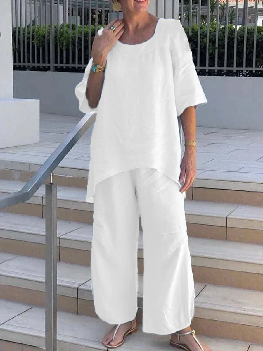 Women's Casual Loose Strapless Solid Color Suit