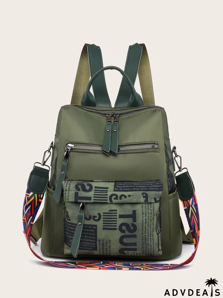 Newspaper Graphic Functional Backpack