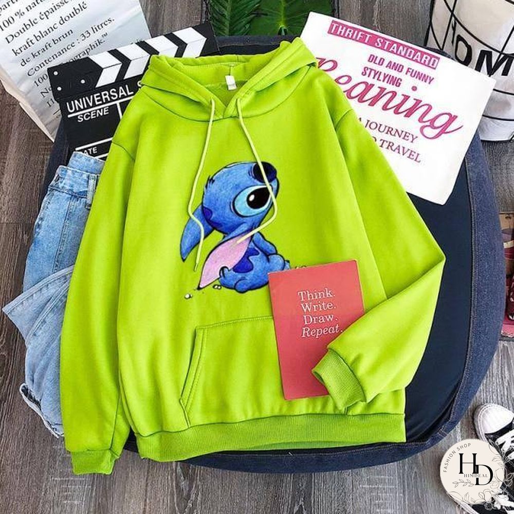 New Hoodie Sweatshirt Women Oversized cartoon Stitch Hoodie couple shirt versatile Sweatshirt Winter Long Sleeve Tops Hoodies