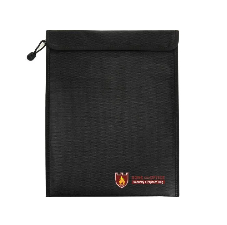 Fireproof Document Bag Liquid silicone Coated Fireproof Zipper Bag File Folder Holder Organizer Safe Storage Waterproof