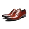  Formal Mens Leather Derby Dress Shoes Brown
