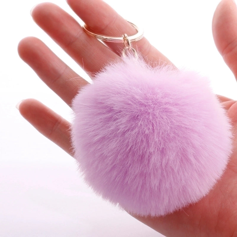 Fashion 7cm Imitation Rex Rabbit Fur Small Ball Keychain