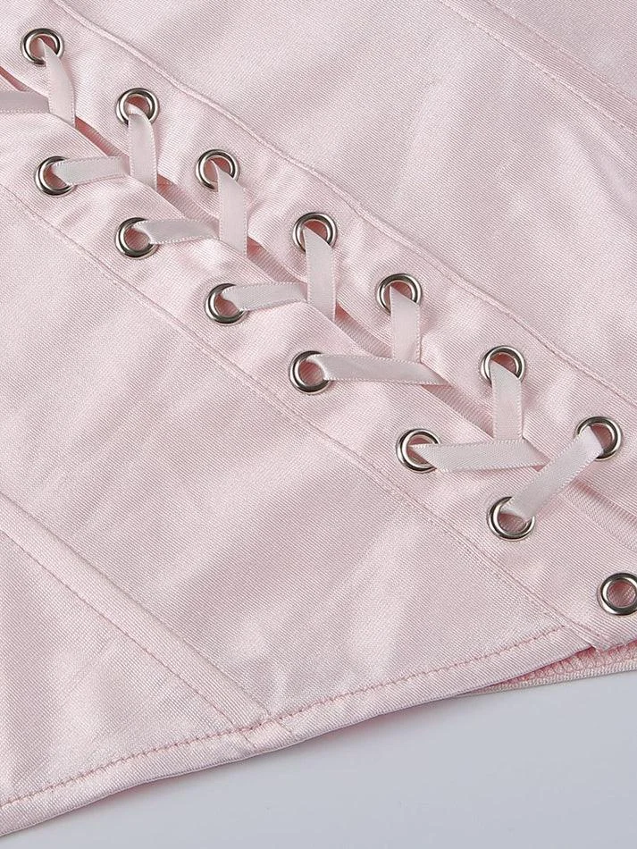 Brownm Long Sleeve Corset Mini Dress