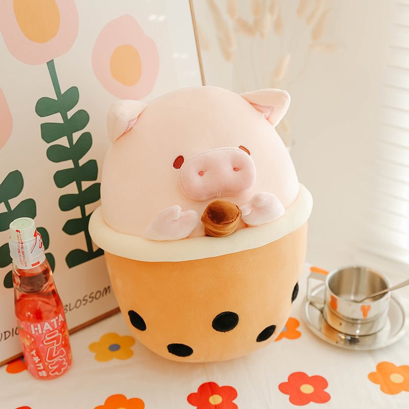 Cuteeeshop Cat/Dog/Pig Kawaii Boba Tea Stuffed Animal Plush Squishy Toy