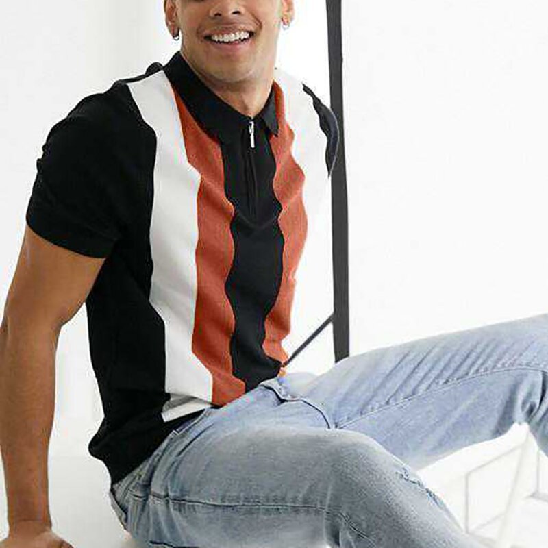 Contrast stripes polo shirt / [viawink] /