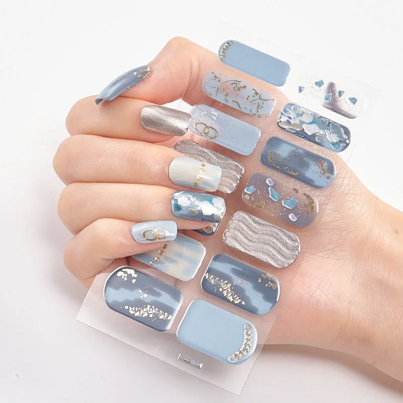 New Year Patterned Nail Decor Nail Polish Nail Art Stickers Full Beauty Sticker for Nails Nail Accesoires Christmas Nail Sticker